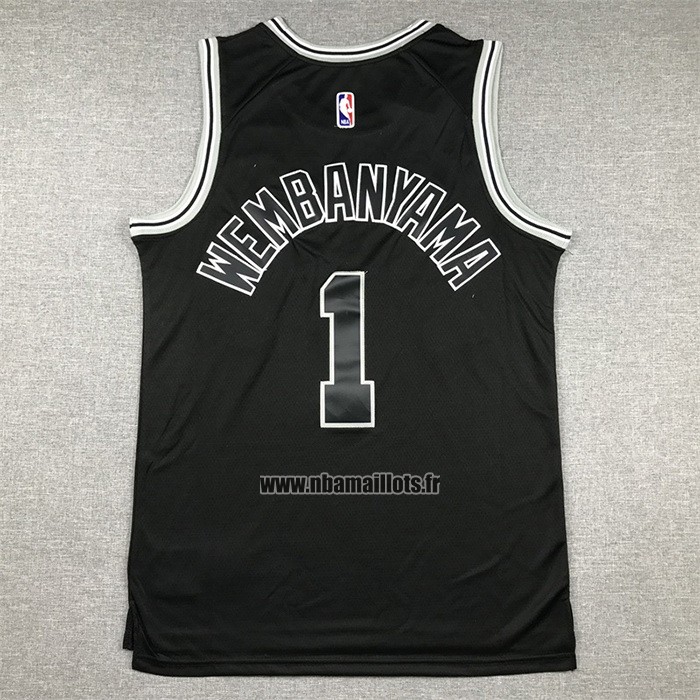 Maillot San Antonio Spurs Victor Wembanyama NO 1 Classic 2022-23 Noir
